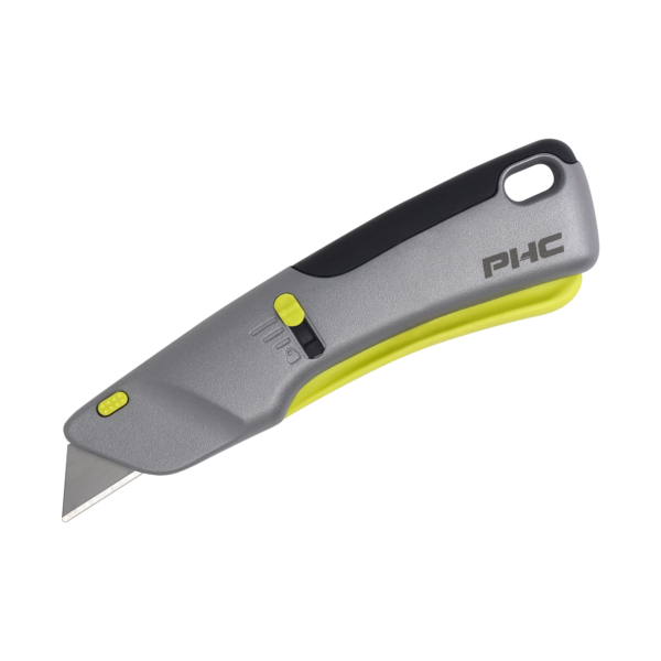 Auto-Retract Victa™ Safety Knife Grey with Green accents